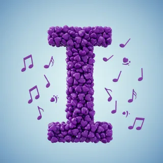 Purple hearts — litera I (wariant 2)