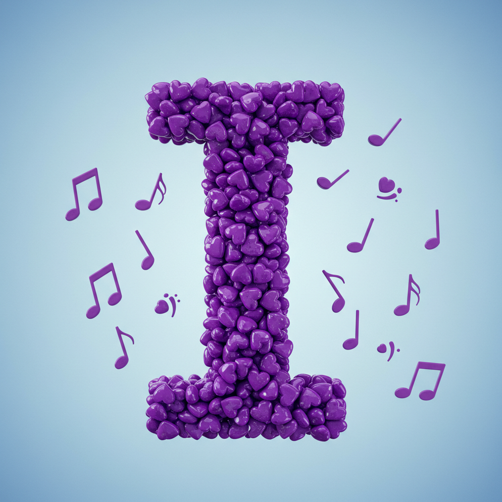 Purple hearts — litera I (wariant 2)