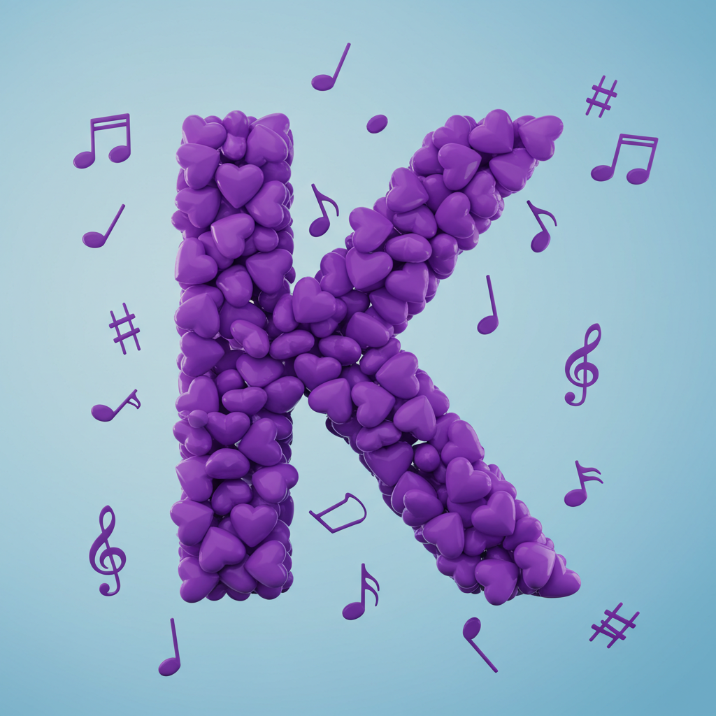 Purple hearts — litera K