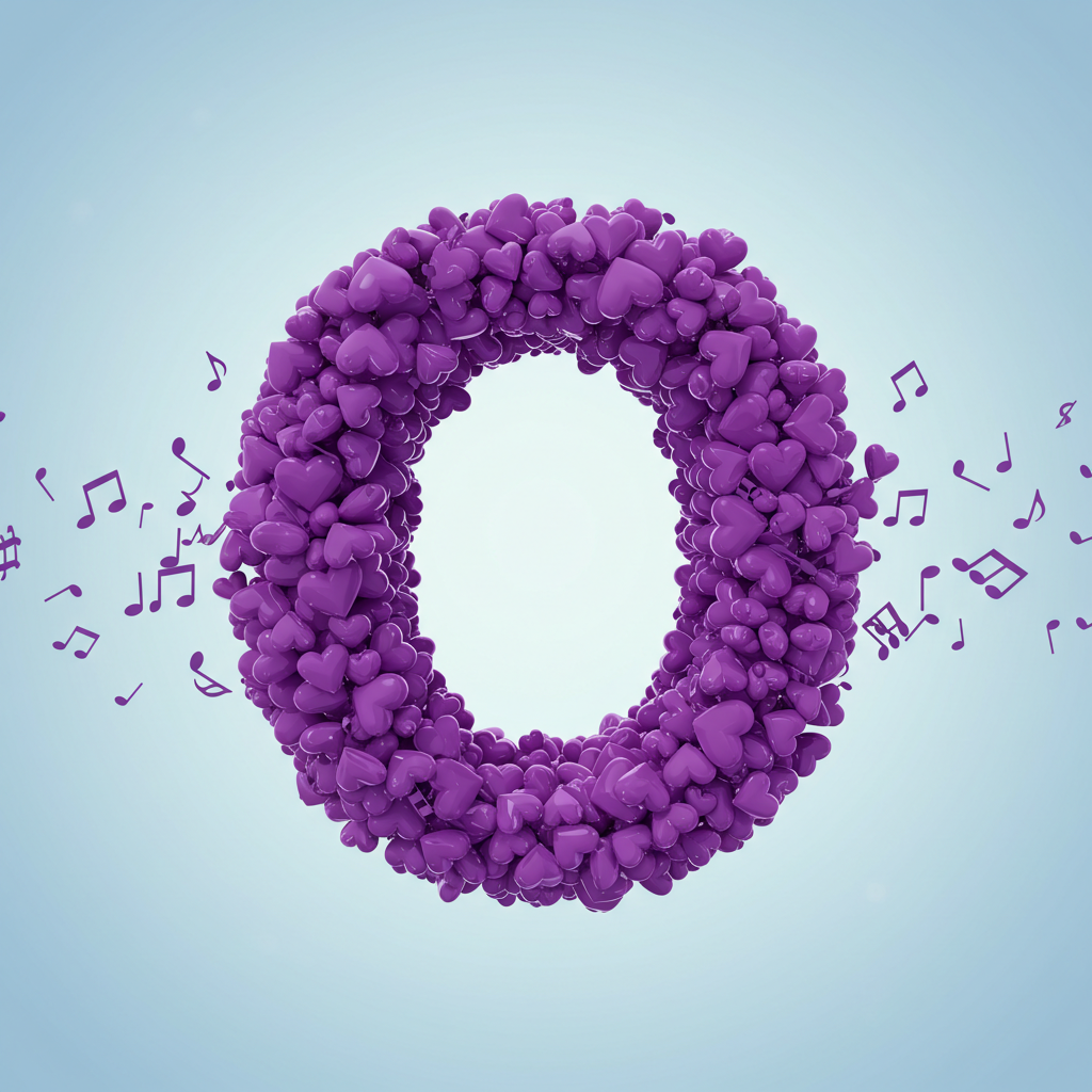Purple hearts — litera O