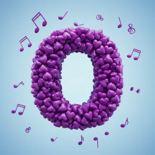 Purple hearts — litera O (wariant 2)