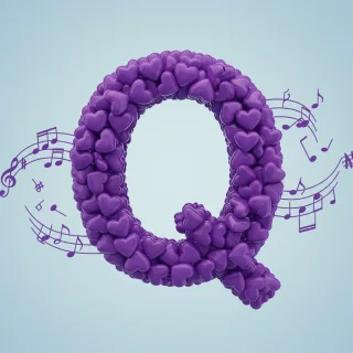 Purple hearts — litera Q