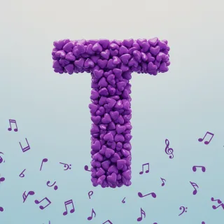 Purple hearts — litera T