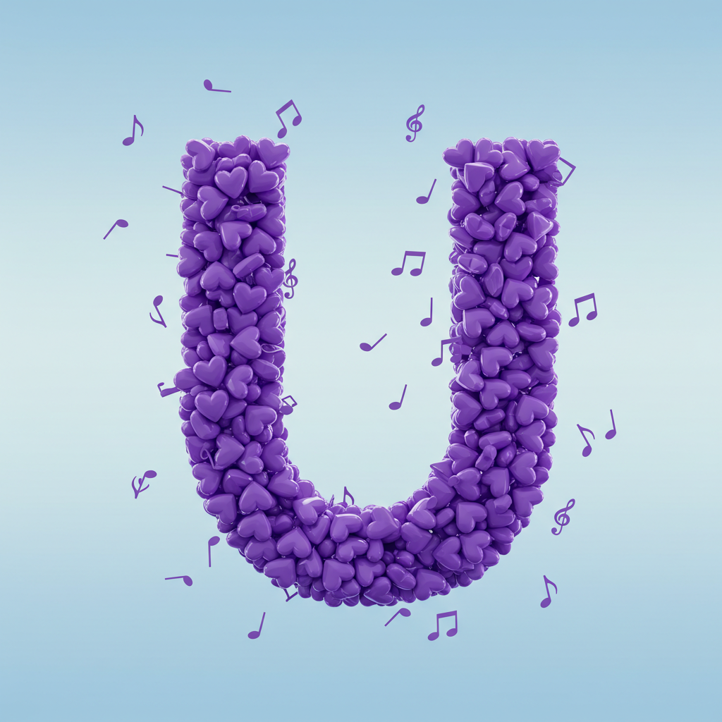 Purple hearts — litera U
