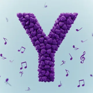 Purple hearts — litera Y (wariant 2)