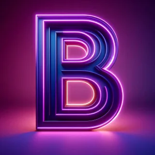 Purple neon — litera B