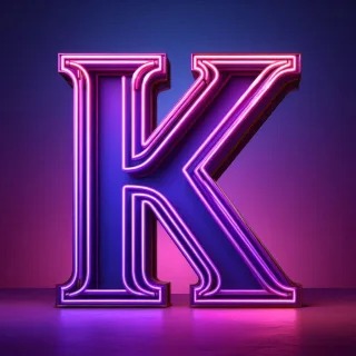 Purple neon — litera K