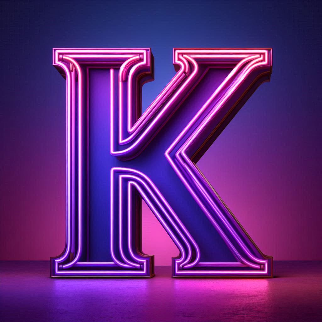 Purple neon — litera K