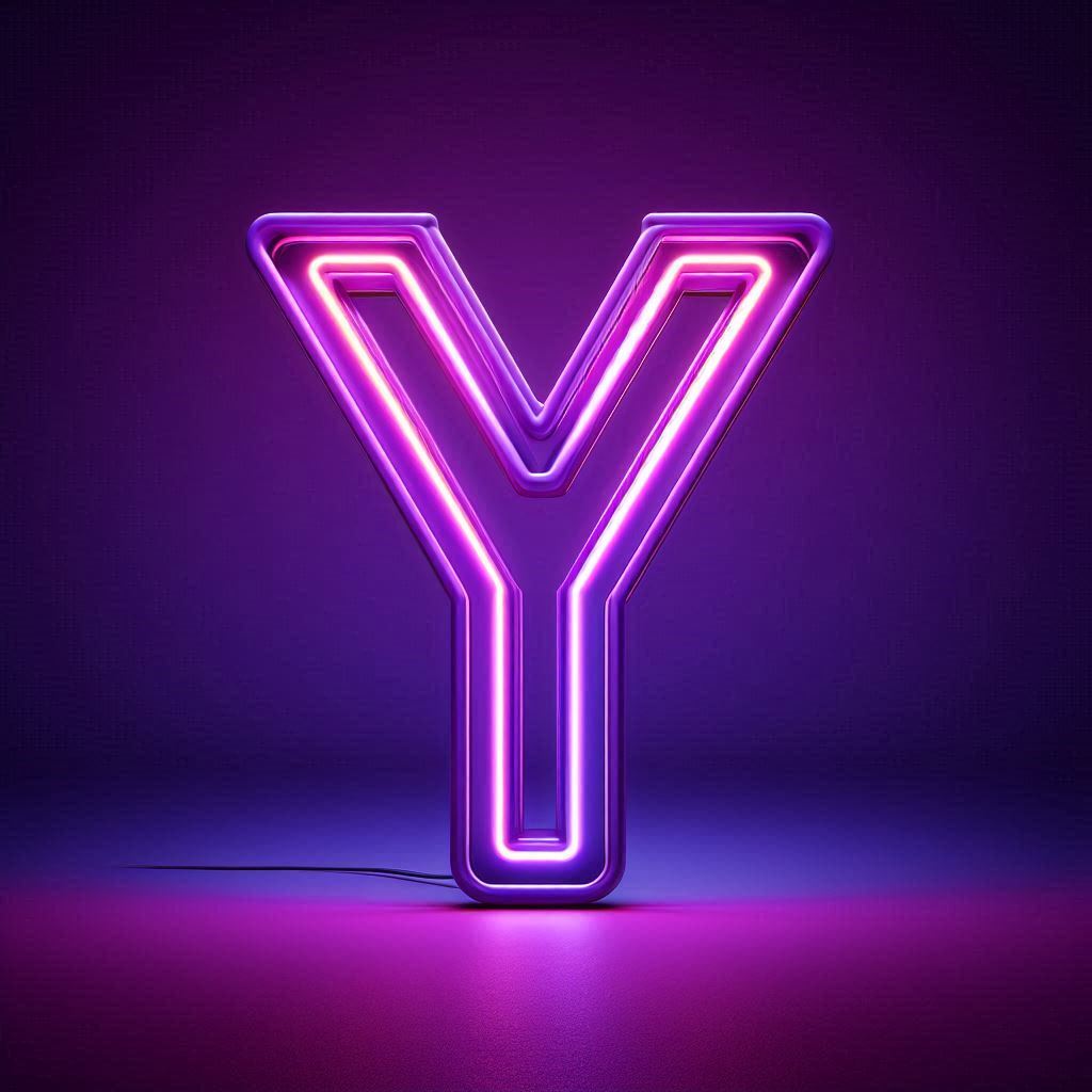 Purple neon — litera Y