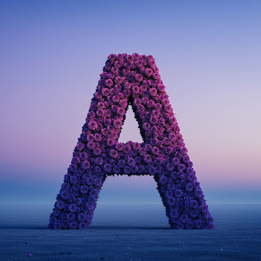 Purple rose — litera A (wariant 2)