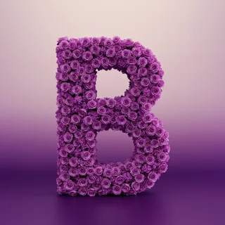 Purple rose — litera B (wariant 2)