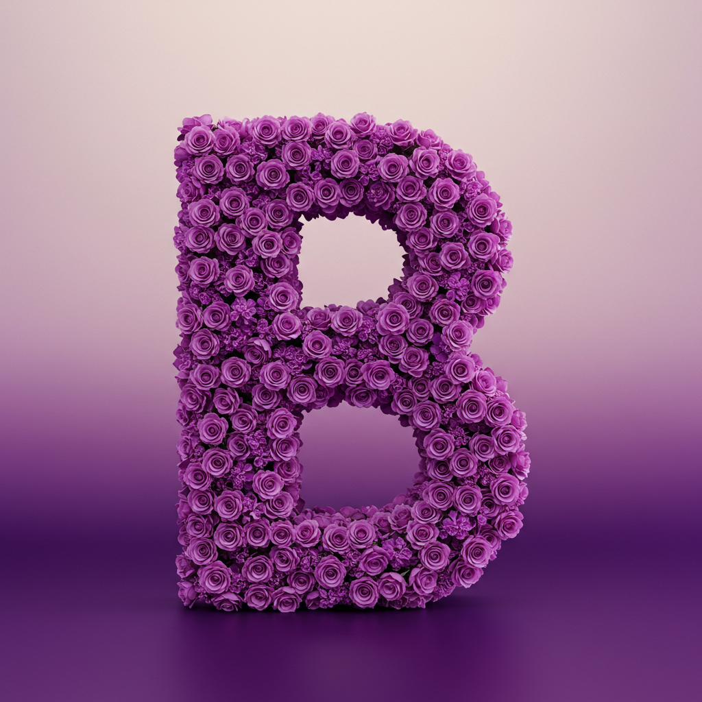 Purple rose — litera B (wariant 2)