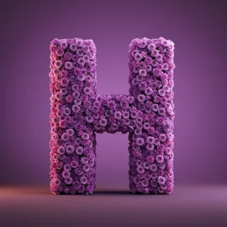 Purple rose — litera H