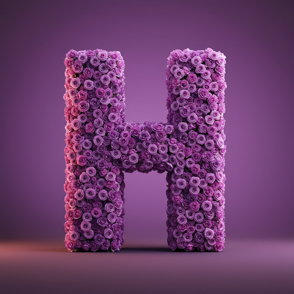 Purple rose — litera H