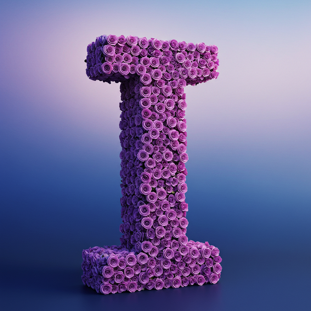 Purple rose — litera I (wariant 2)