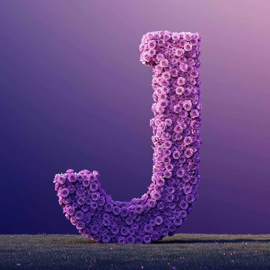 Purple rose — litera J