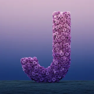 Purple rose — litera J (wariant 2)