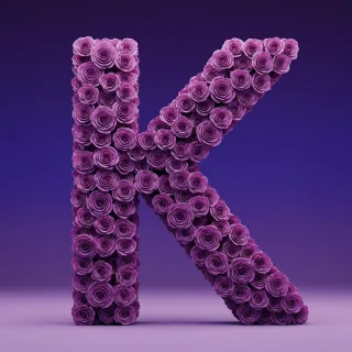 Purple rose — litera K