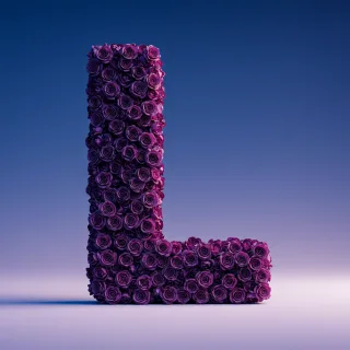 Purple rose — litera L (wariant 2)