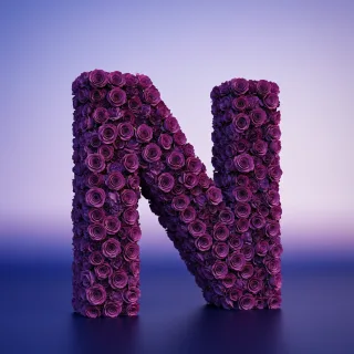 Purple rose — litera N (wariant 2)