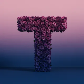 Purple rose — litera T