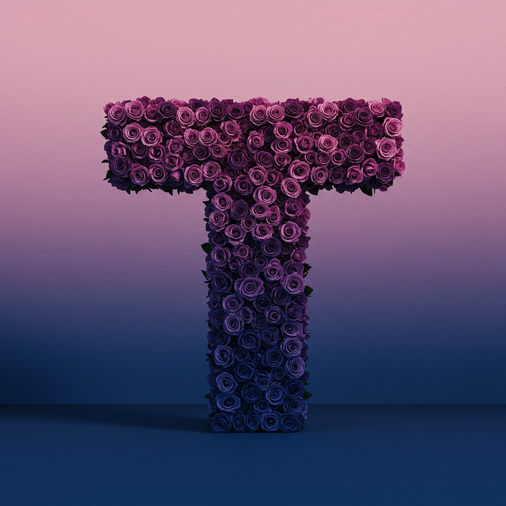 Purple rose — litera T