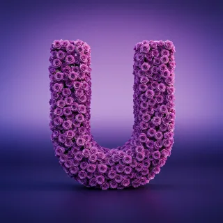 Purple rose — litera U