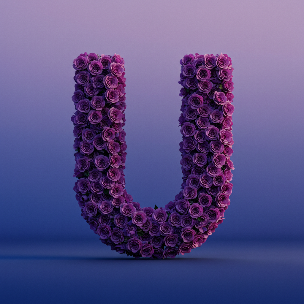 Purple rose — litera U (wariant 2)
