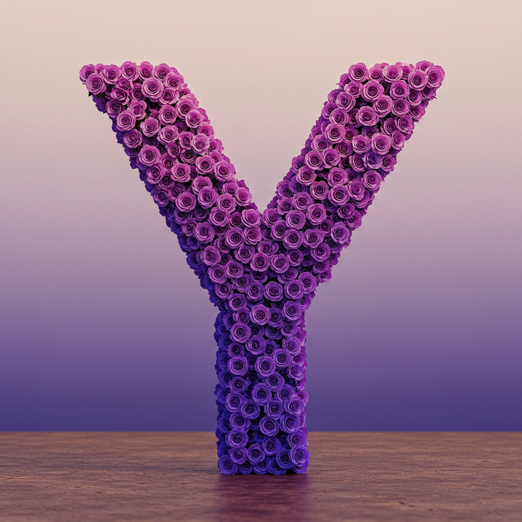 Purple rose — litera Y (wariant 2)