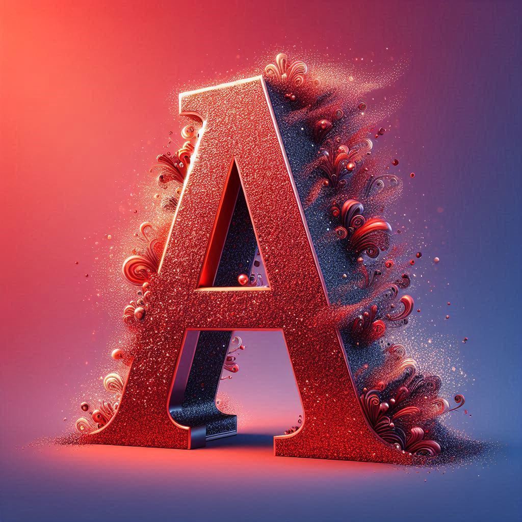 Red glitter — litera A (wariant 2)