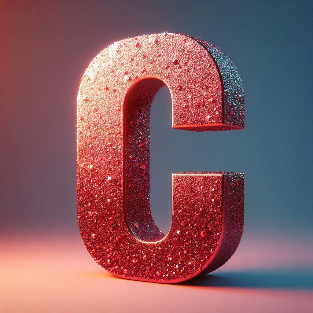 Red glitter — litera C