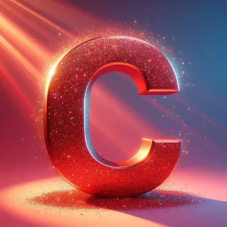 Red glitter — litera C (wariant 2)