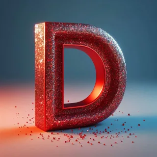 Red glitter — litera D