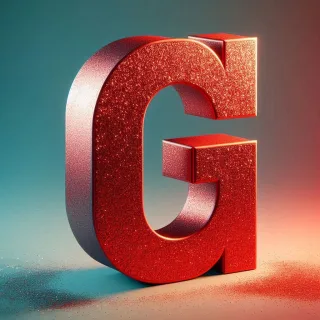 Red glitter — litera G
