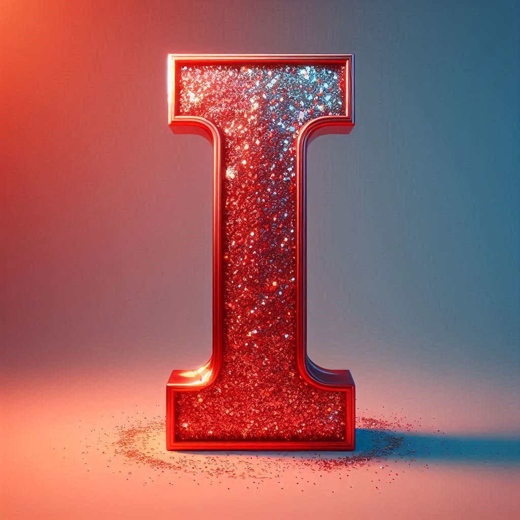 Red glitter — litera I
