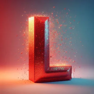 Red glitter — litera L
