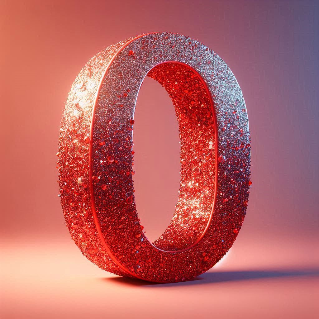 Red glitter — litera O