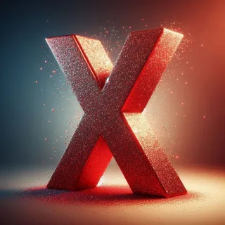 Red glitter — litera X