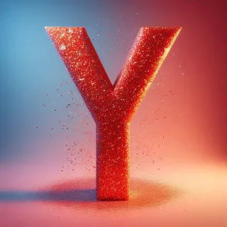 Red glitter — litera Y
