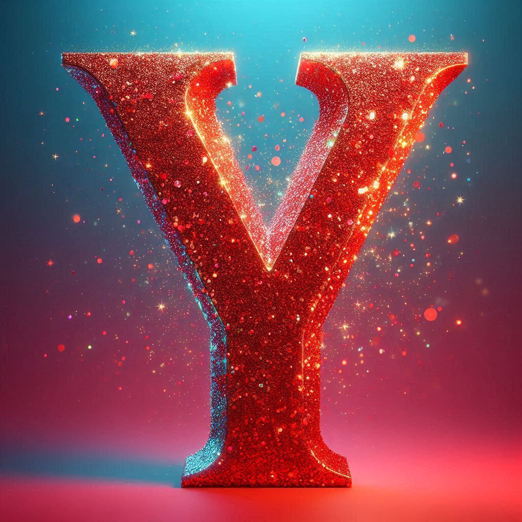 Red glitter — litera Y (wariant 2)