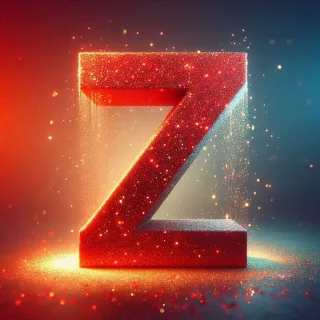 Red glitter — litera Z (wariant 2)