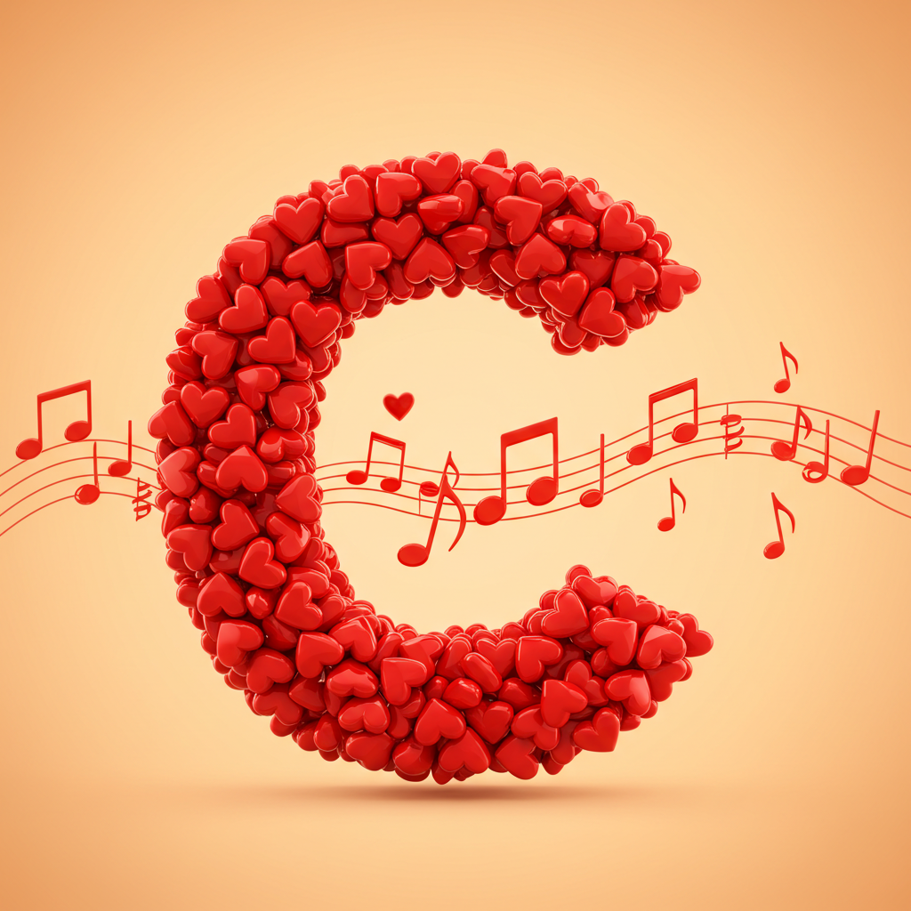 Red hearts — litera C