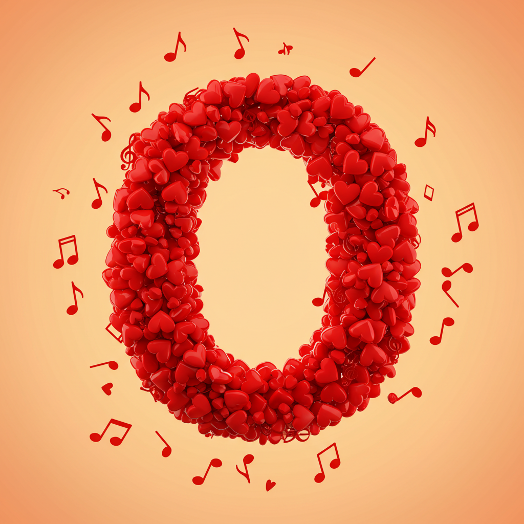Red hearts — litera O