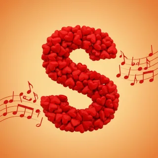 Red hearts — litera S