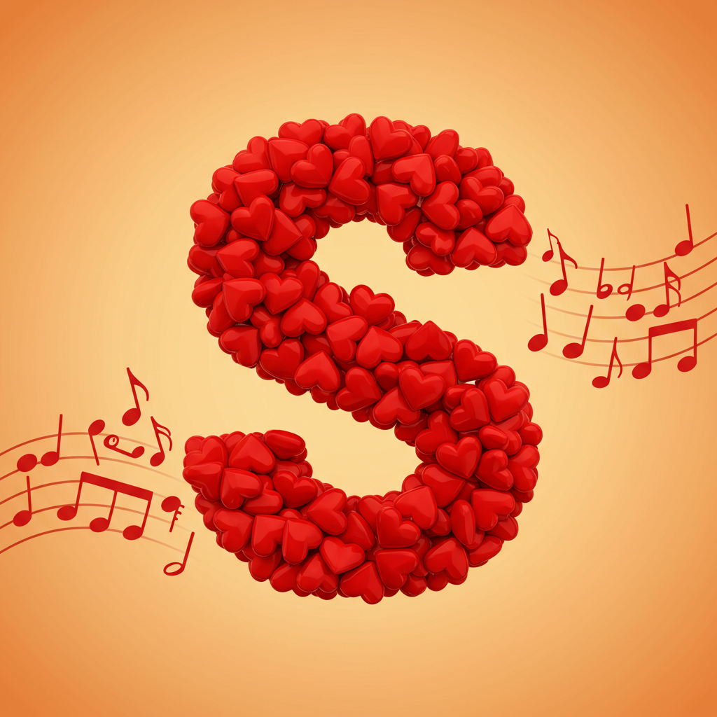 Red hearts — litera S