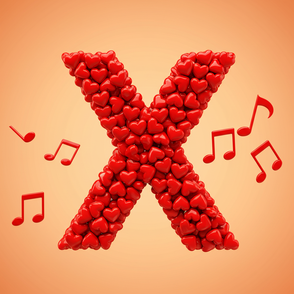 Red hearts — litera X