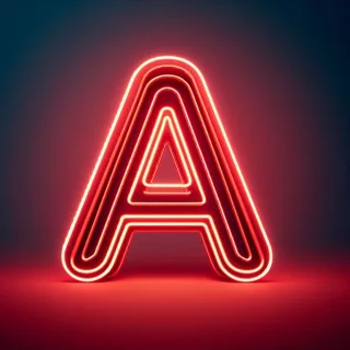 Red neon — litera A (wariant 2)