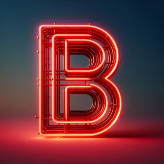 Red neon — litera B