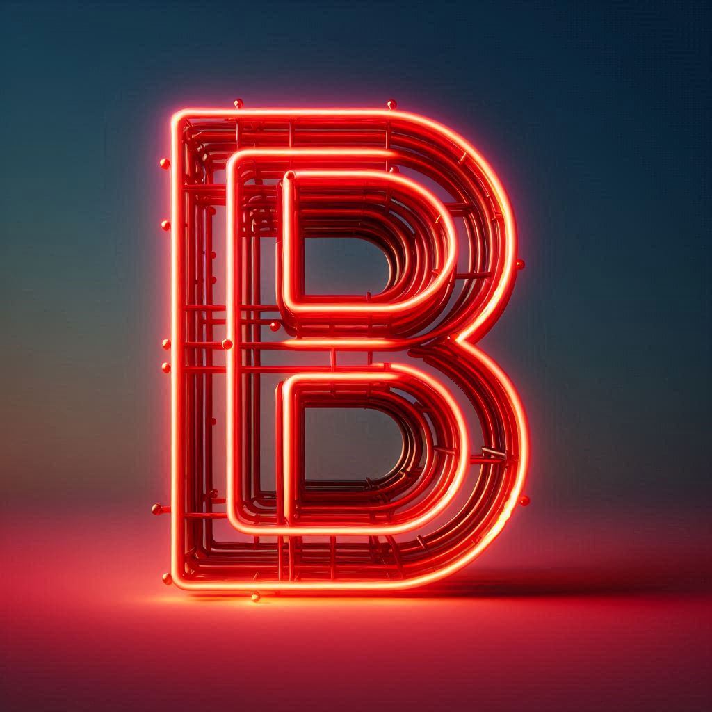 Red neon — litera B