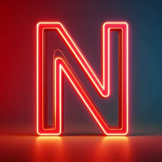 Red neon — litera N (wariant 2)